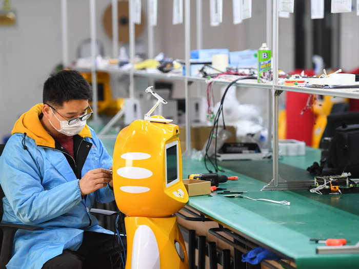 Engineers have also modified the robots to record data, give feedback, and even disinfect people