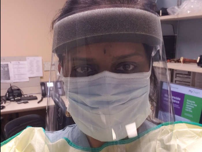 Dr. Vidya Ramantha has been using one mask per day instead of before the outbreak, when she used a new mask for every patient.