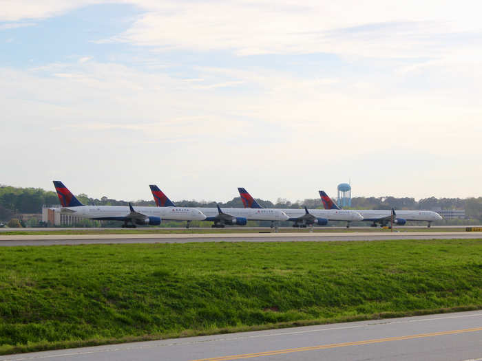 Though normally the busiest airport in the US, Atlanta has closed one of its runways to house Delta aircraft as the airline is the largest tenant at the airport.