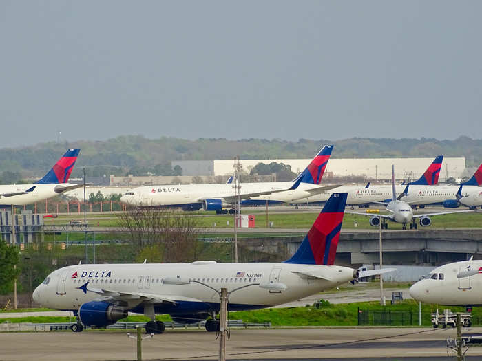 Delta aircraft have always been a common sight in Atlanta but now grounded jets from across Delta