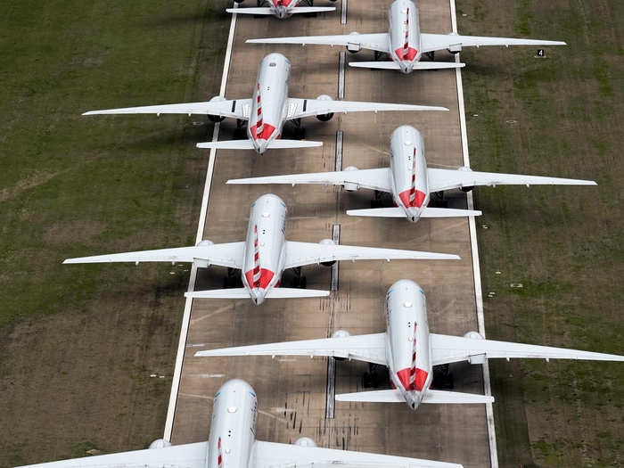 American operates a maintenance facility in Tulsa, where runways and taxiways have been closed to house the overflowing grounded aircraft.