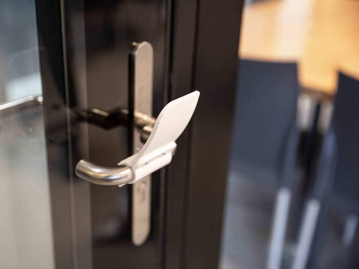 Of course, these door handles can also become contaminated, and Materialise still recommends disinfecting them regularly.