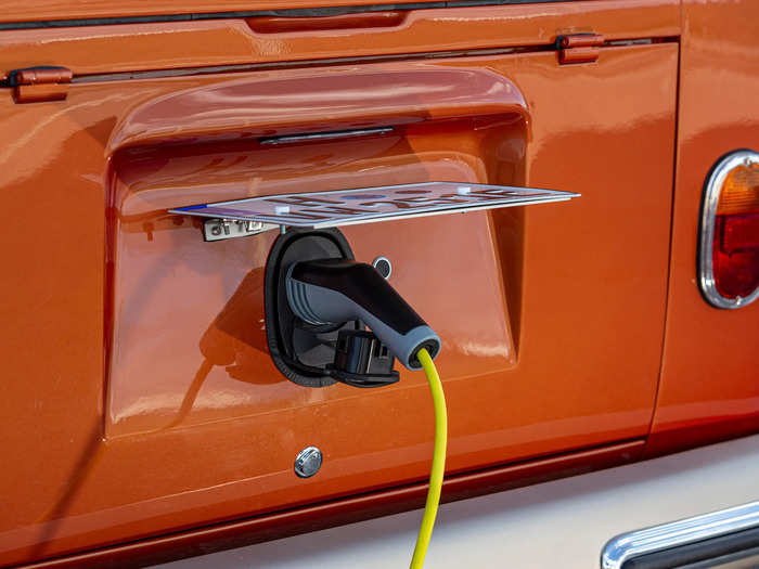 VW says the e-van travels more than 124 miles between fill ups. And if owning a 1960s-era van compels you to embark on a longer road trip, not to worry — the e-Bulli can charge up to 80% battery in 40 minutes.