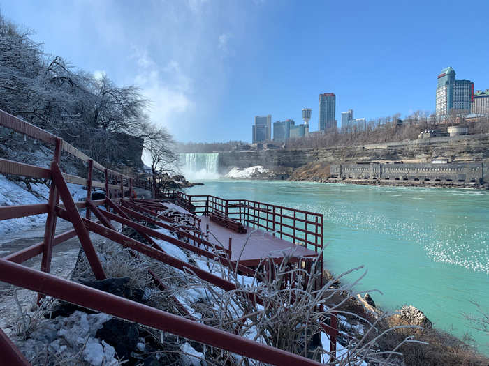 The entrance to the Cave of the Winds is inside Niagara Falls State Park.