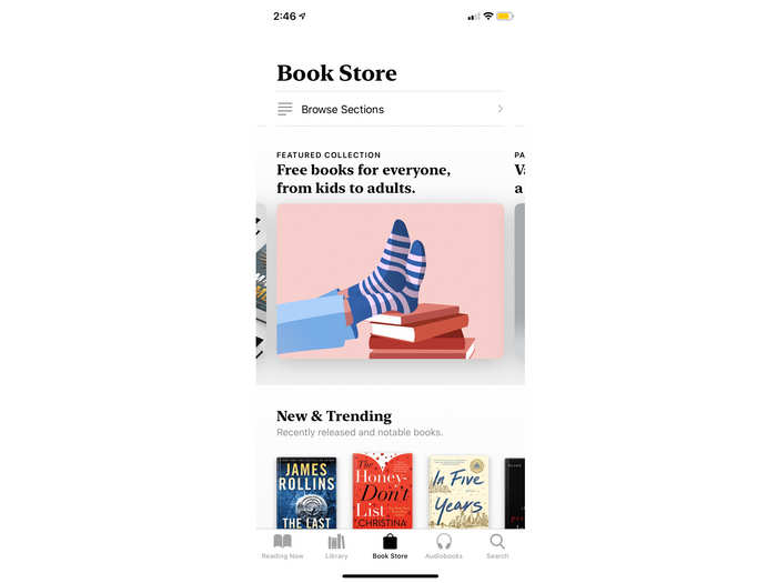 5. Apple Books has a collection of free books in nearly every genre and for all ages, plus a "first in a series" promotion that lets readers get the first book in different series for free.