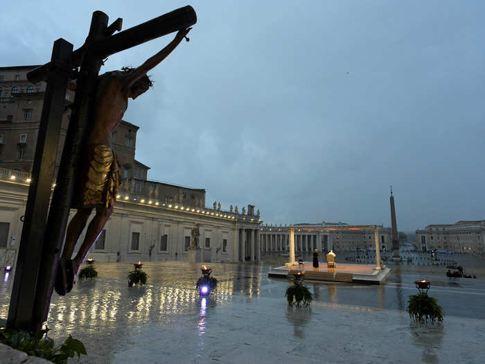 With all of Italy, including Rome, on lockdown, and church services currently banned, the pope took the extraordinary step of giving an address without any physical audience.