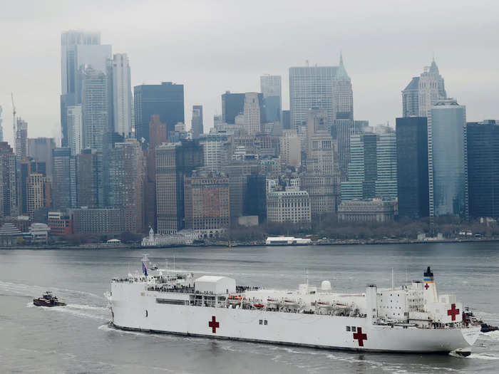 The USNS Comfort will begin treating patients within the next 24 hours.