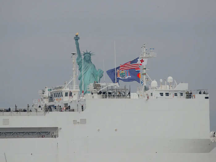 USNS Comfort houses 12 operating rooms, a pharmacy, four radiology rooms, an isolation ward …