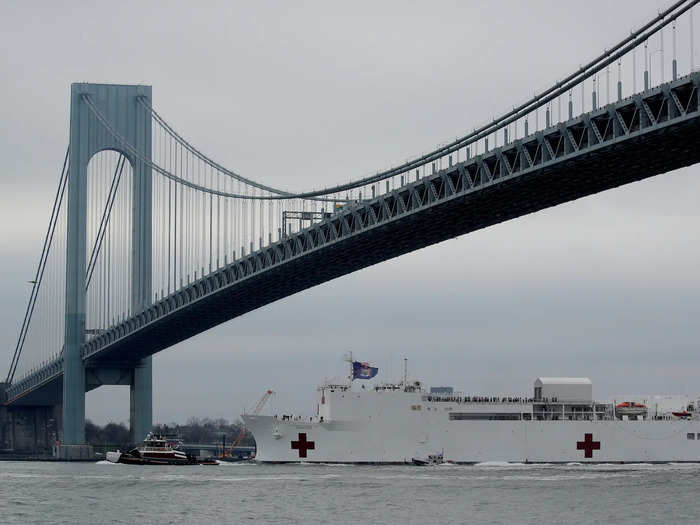 The USNS Comfort was also deployed to New York waters for three weeks in September 2001 — one day following the 9/11 terror attacks — to house and treat first responders, according to the US Navy.