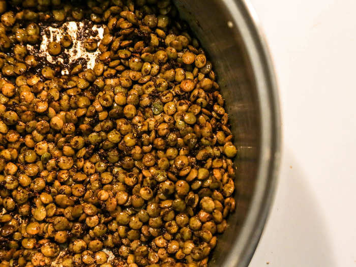 Toast your lentils until they emit a warm, nutty aroma.