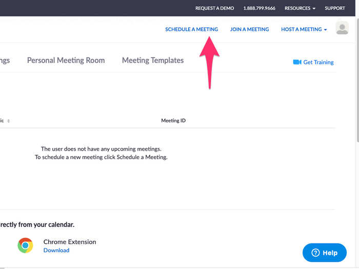 Once enabled, waiting rooms can also be set up for specific meetings. To do this, first schedule a meeting.