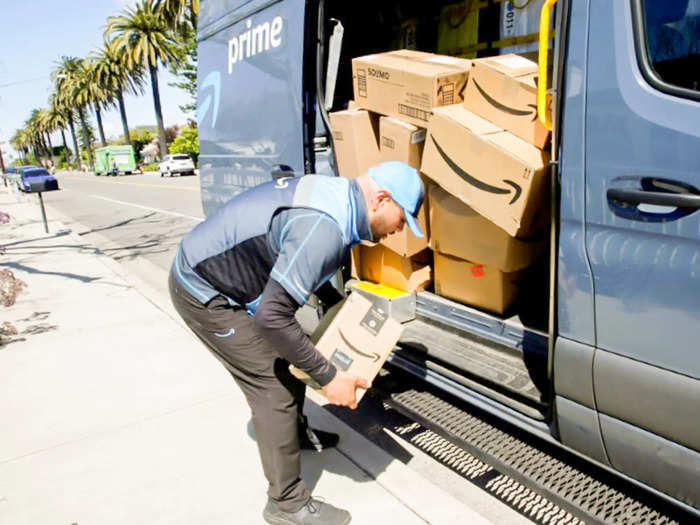 Joseph Alvarado, who delivers Amazon packages in Orange County, California, said he once made over 150 stops to deliver more than 225 packages in one day, which forced him to touch the inside and outside of his van and several doors and gates.