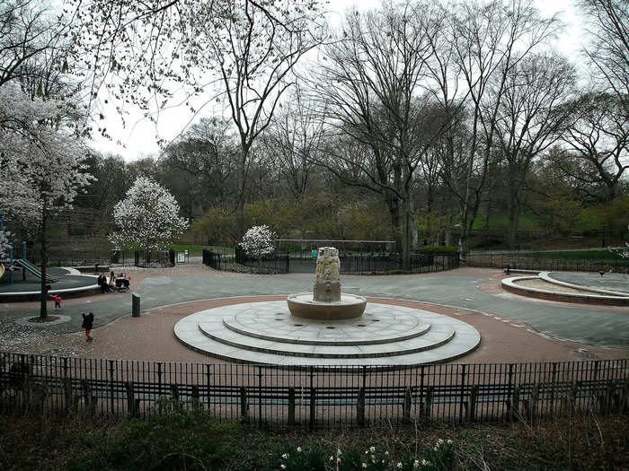 New York City playgrounds, including this one in the vast and sprawling Central Park, have emptied, too.