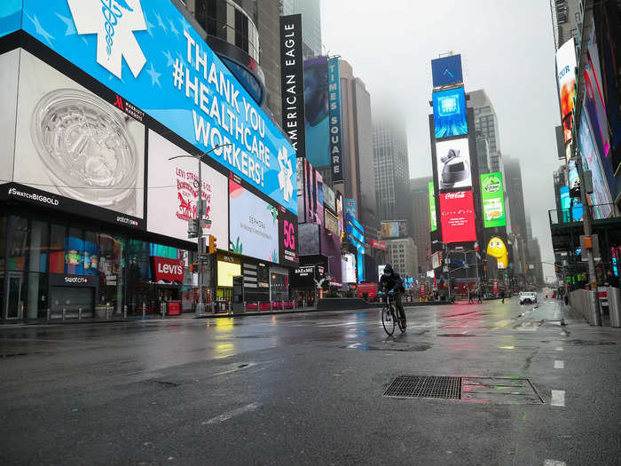 Even Times Square, one of the country