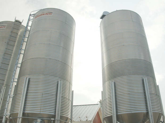 The distillery makes sanitizer using grain grown on its farm.