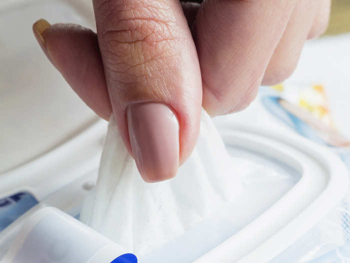 Bring sanitizing wipes with you to wipe down any areas you come in contact with.