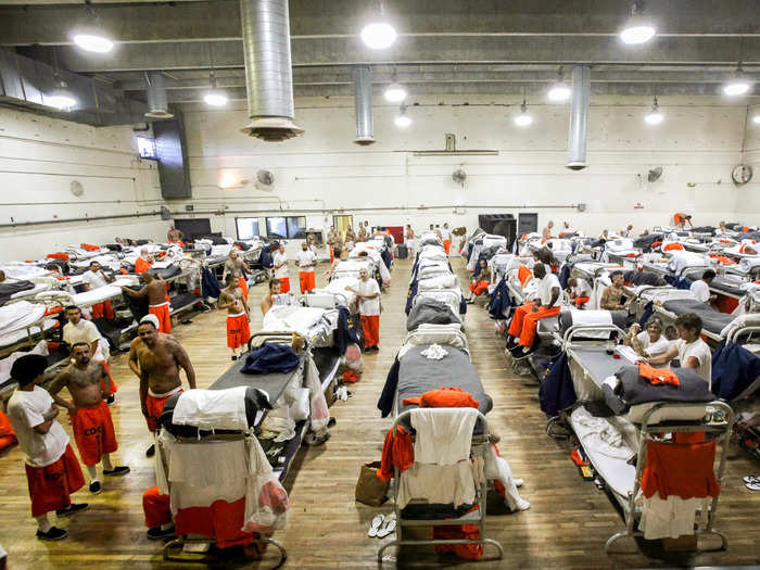 Many inmates share living spaces with toilets just a few feet away from where they sleep.