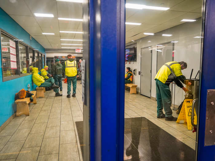 Most sanitation workers wear sturdy shoes without steel toes, which can sever your foot if run over by a car.