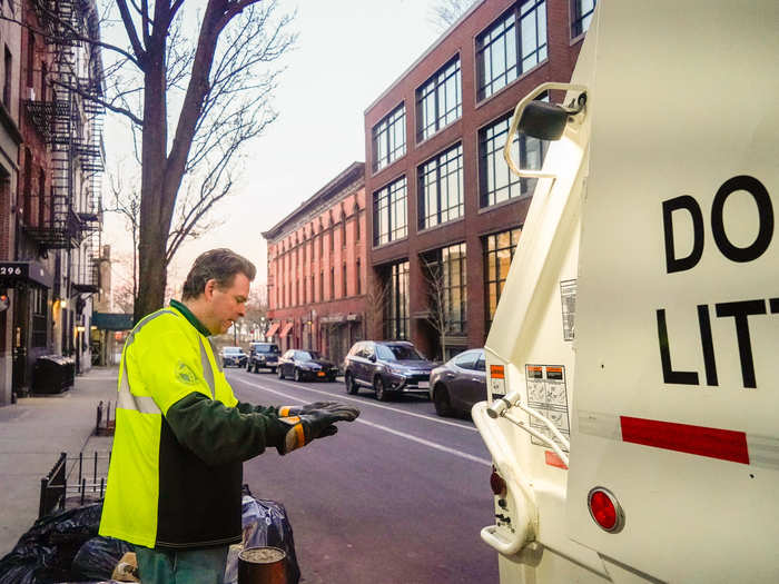 One sanitation worker in Brooklyn died after dumping trash that contained acid. The acid sprayed outward after it got sucked into the hopper and got on the sanitation worker