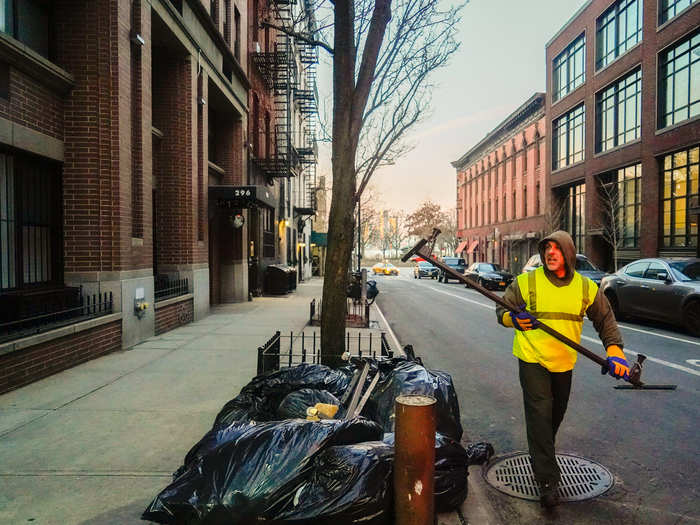 DSNY picks up the trash of residents, schools, and non-profits. Restaurants and businesses must pay for private trash collection.