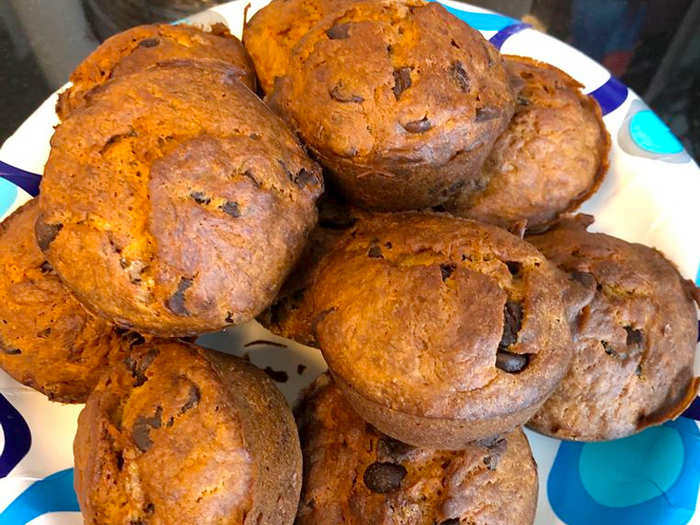 Banana chocolate chip muffins