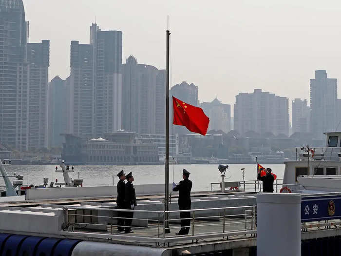 ... along the Huangpu river in Shanghai...