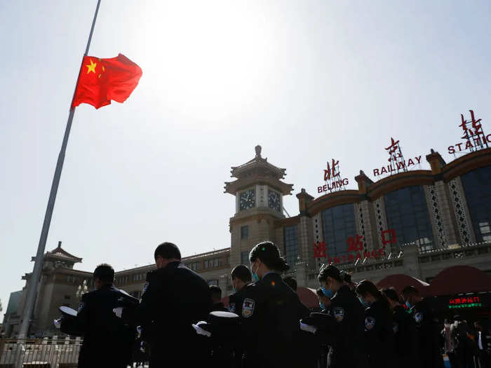 ... outside Beijing Railway Station...