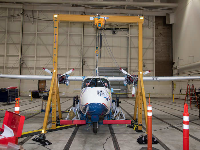 The propellers on the X-57 spin in the opposite direction of the vortices, therefore increasing the aircraft