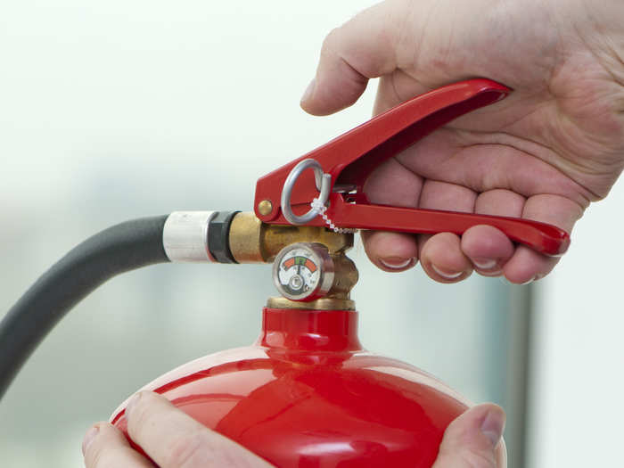 7. Using the fire extinguisher