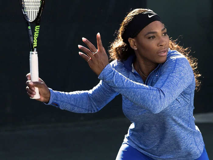 Serena Williams teaches tennis