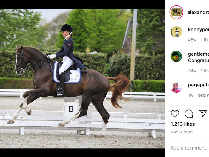 Alexandra, 23, is a keen horse rider and has at least four horses.