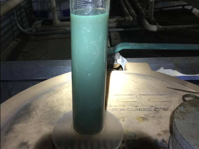 This turquoise crude comes from a natural gas plant in Texas.