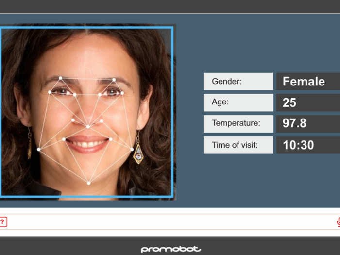 The new "Thermocontrol" feature includes no-contact temperature checks, recognizing people and noting age and gender, and providing reports of visitors.