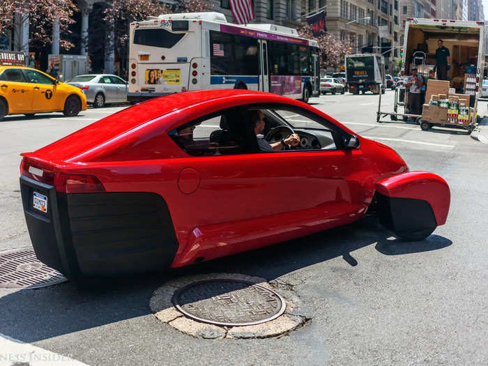 The Elio had three wheels, ran on gas, and was rather challenging to drive, as I recall.