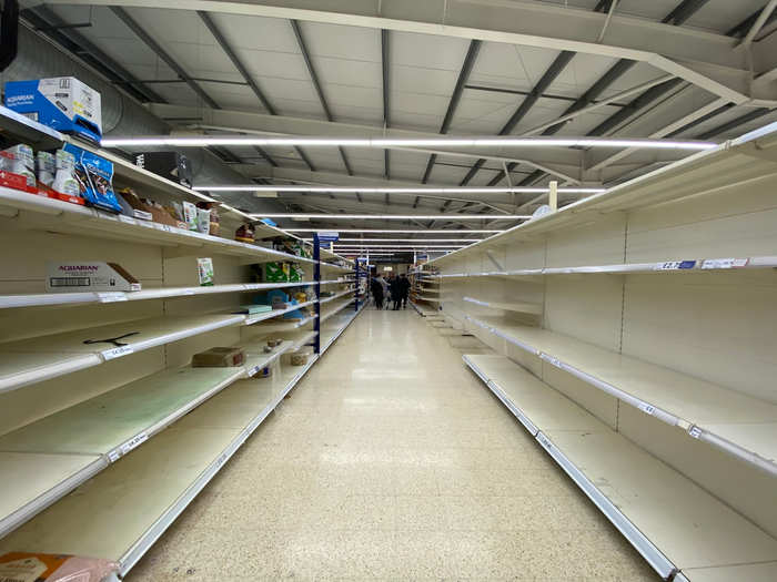 Another defining image of the coronavirus is that of empty supermarket shelves. As news of the virus spread around the world, people started panic-buying and stockpiling goods.