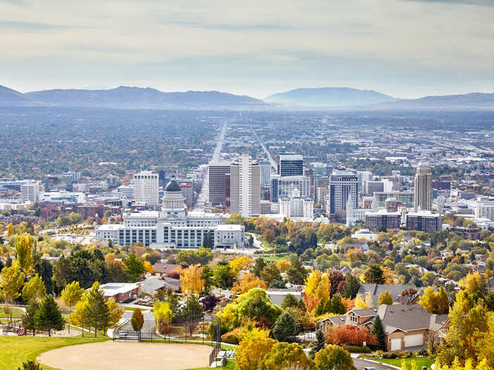 9. Salt Lake City, Utah: 43.34% of jobs can most likely be done at home. These jobs account for 52.56% of wages.