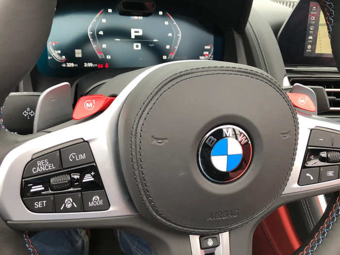 Otherwise, the steering wheel is a typical multifunction, with the adaptive cruise control controls on the left and media to the right.