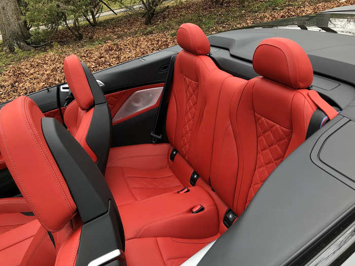 The M8 is ostensible a 2+2, but with normally-sized adults in the front seats, legroom in the rear rapidly disappears.