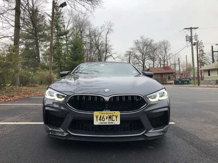 The BMW signature kidney grille was nicely blacked-out on my M8, and very much stretched to fill a lot of the fascia.