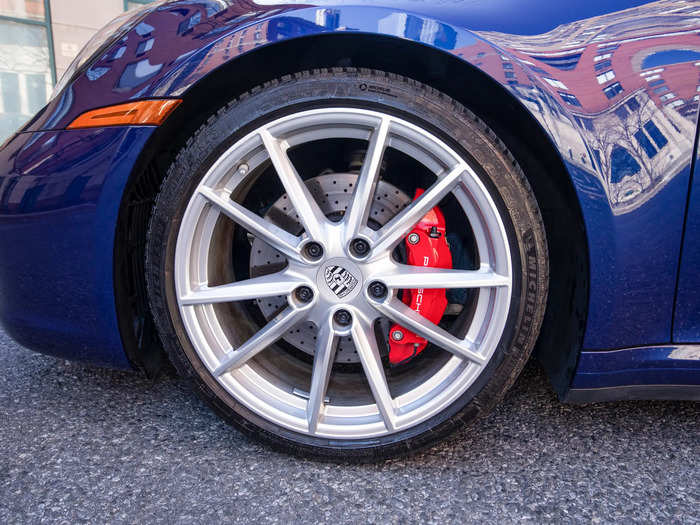 There are ventilated disc brakes and flashy red calipers front and rear. These brakes are impeccable, and they aren