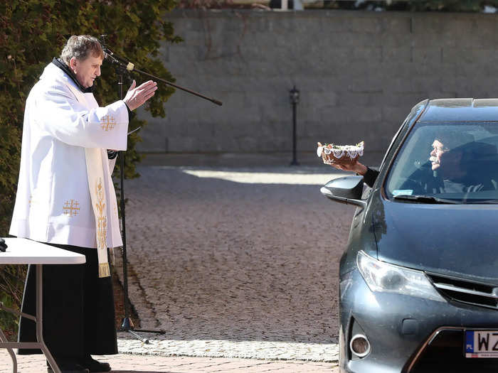 Easter food is also being blessed from a distance in Poland this year.