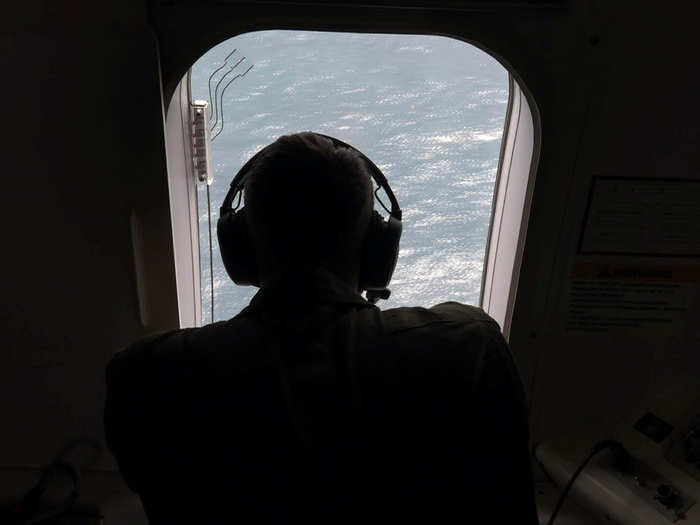 For all the sophisticated surveillance featured on the Poseidon, the aircraft also allows for the use of the most rudimentary form of equipment, the human eye.