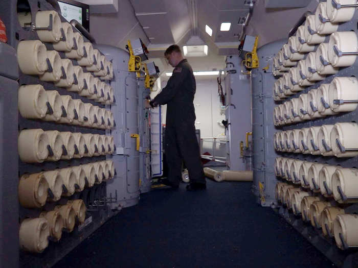 Aiding in its surveillance and anti-submarine warfare mission is 129 sonobuoys that are kept on the aircraft using for tracking ships and submersible vehicles.