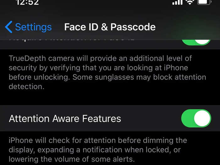 Then, go back to the main Settings menu and choose Face ID & Passcode.