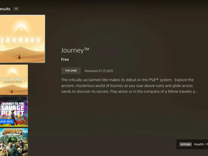 3. Search for "Journey," select it, and add the game to your library.