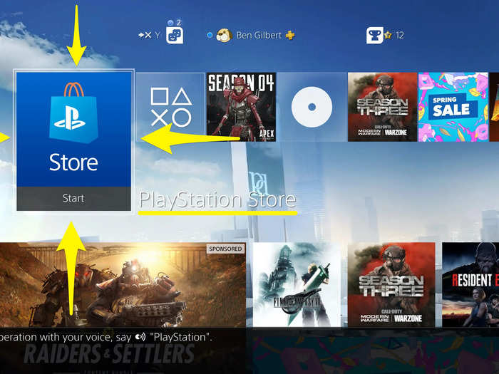 1. Turn on your console and navigate to the PlayStation Store. It