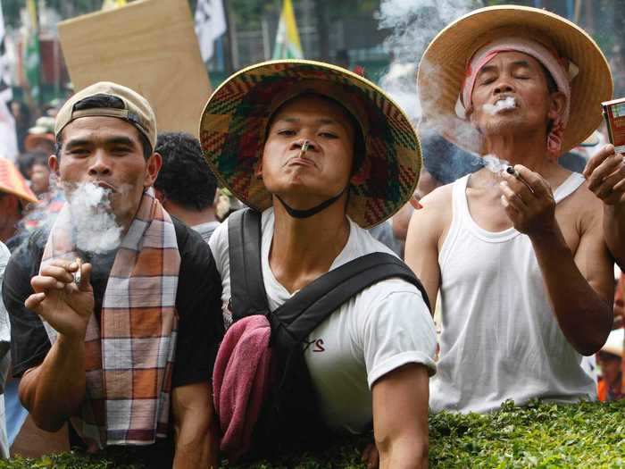 It also has the highest rate of male smoking in the world, at about 68%, and the country