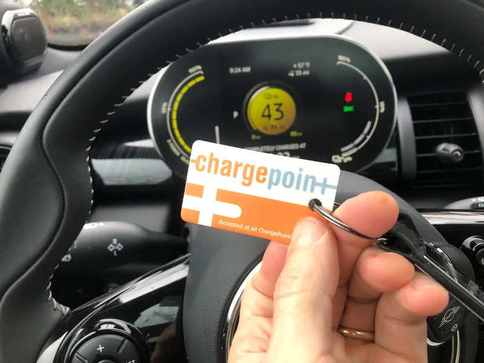 MINI provided me with a fob card to use for recharging. But I also have my own ChargePoint account.