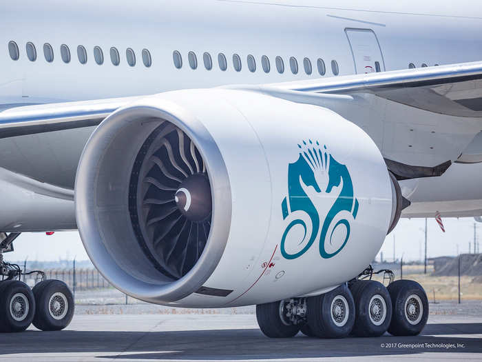 And its two General Electric GE90 engines.