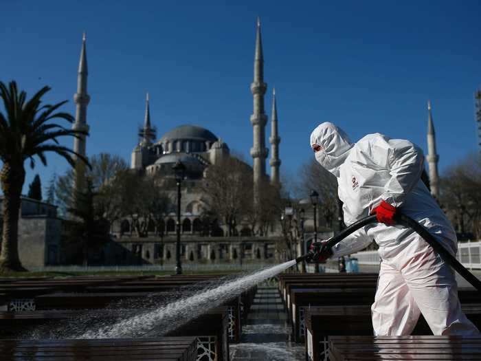 The Blue Mosque in Istanbul, Turkey, is both a tourist attraction thanks to its cool blue hue, but also an active mosque.